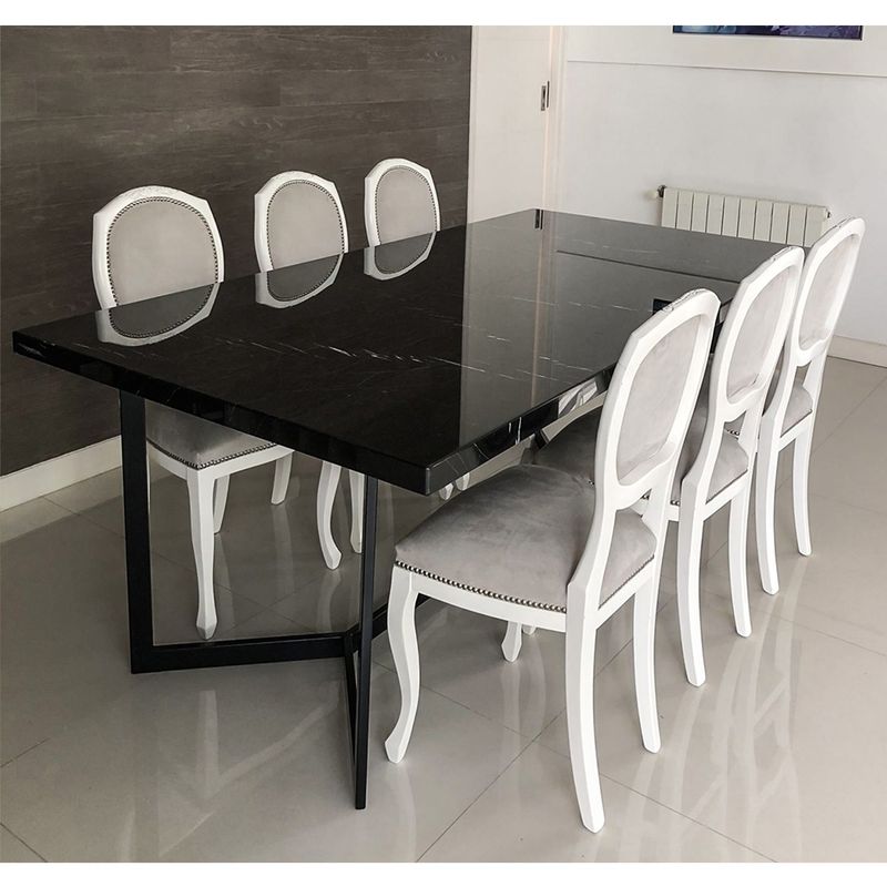 DECOR MESAS - Mesa de Comedor Black - Mármol