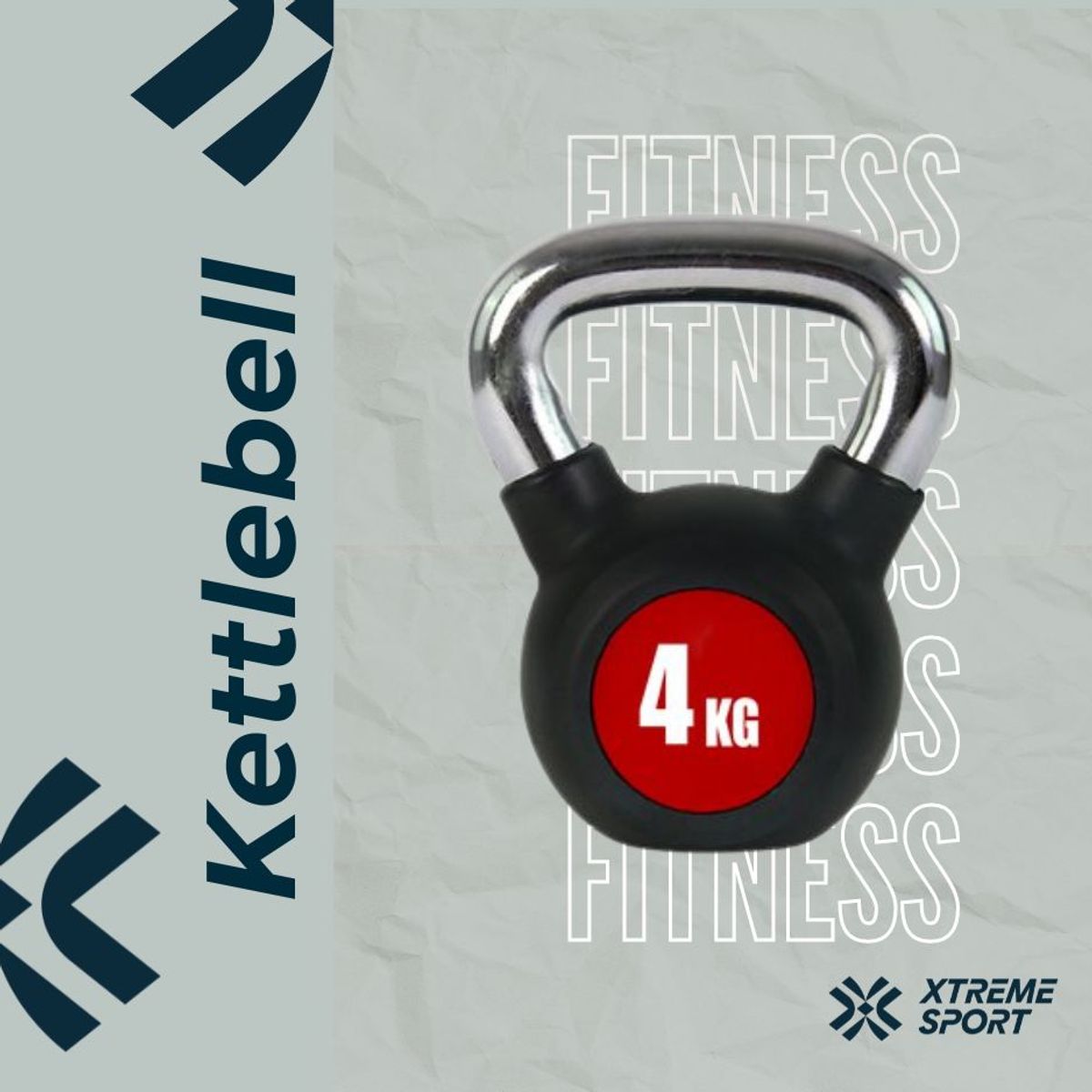 XTREME SPORT - Pesa Rusa Kettlebell 4kg Bandas Resistencia
