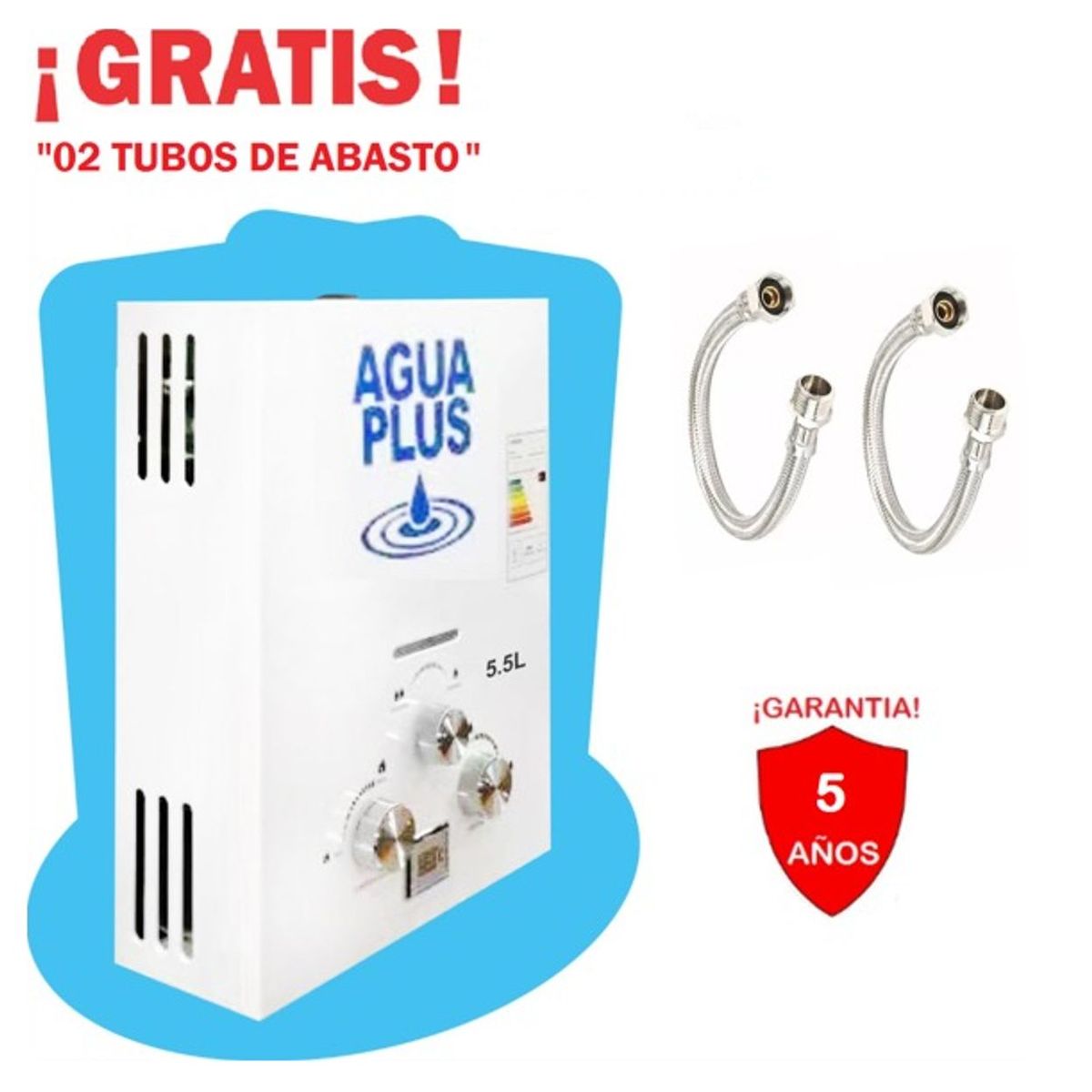AGUA PLUS - TERMA A GAS GLP 5.5 LT - SIN INSTALACIÓN -AGUA PLUS