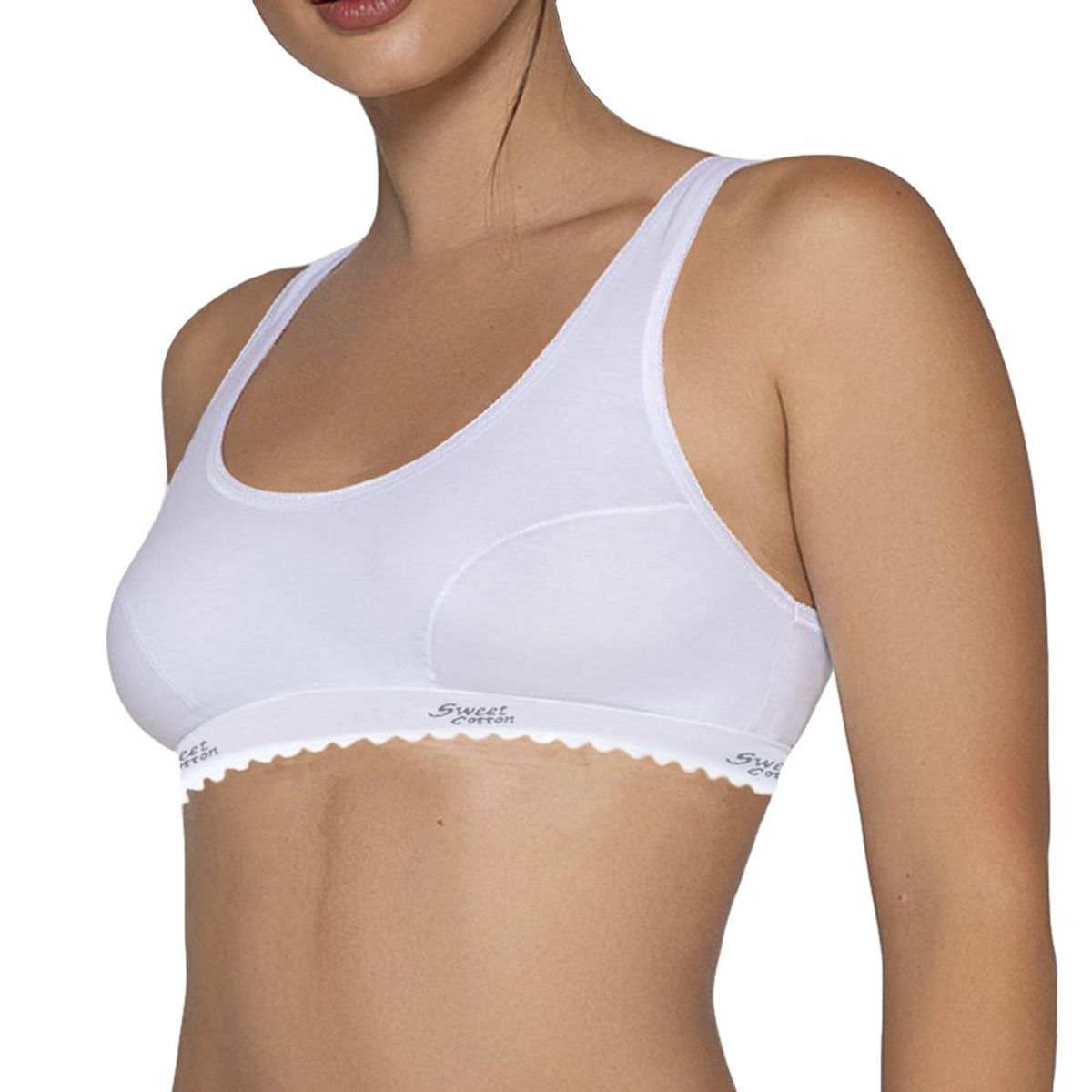 SWEET COTTON - Pack x3 Top Deportivo de Algodón Sweet Cotton Blanco