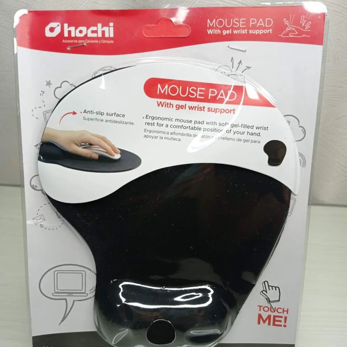 GENERICO - MOUSE PAD ergonomico con Almohadilla de Gel Negro