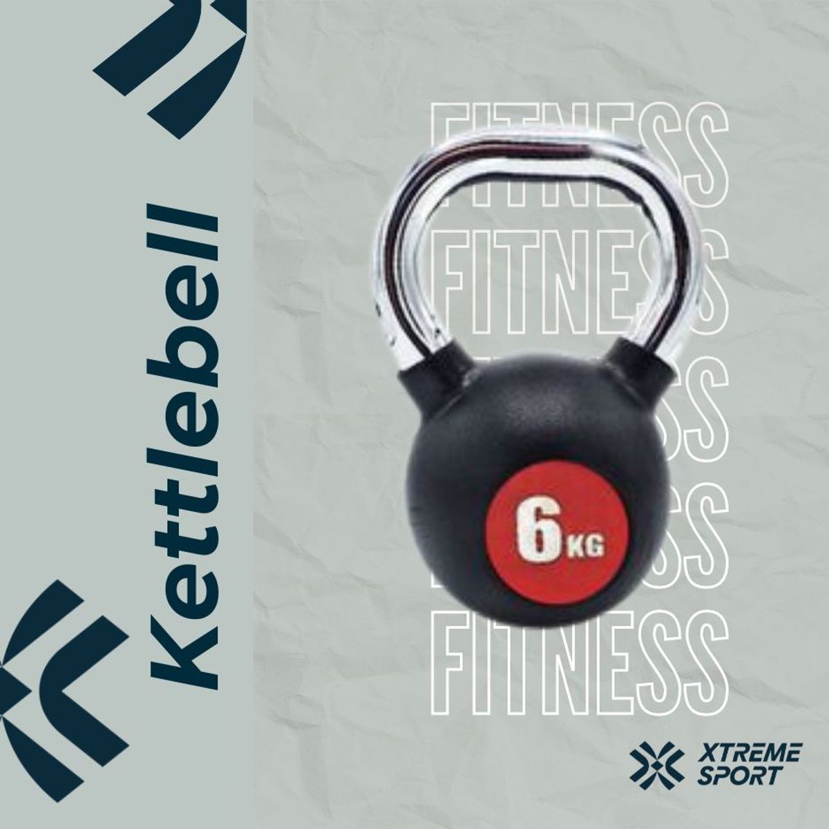 XTREME SPORT - Pesa Rusa Kettlebell 6kg Bandas Resistencia