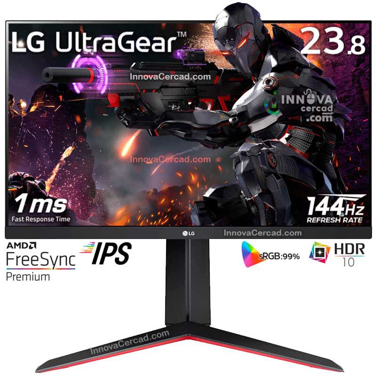 LG - Monitor LG Gaming UltraGear 24GN65R-B 24 144Hz,1Ms GTG, IPS HDR10