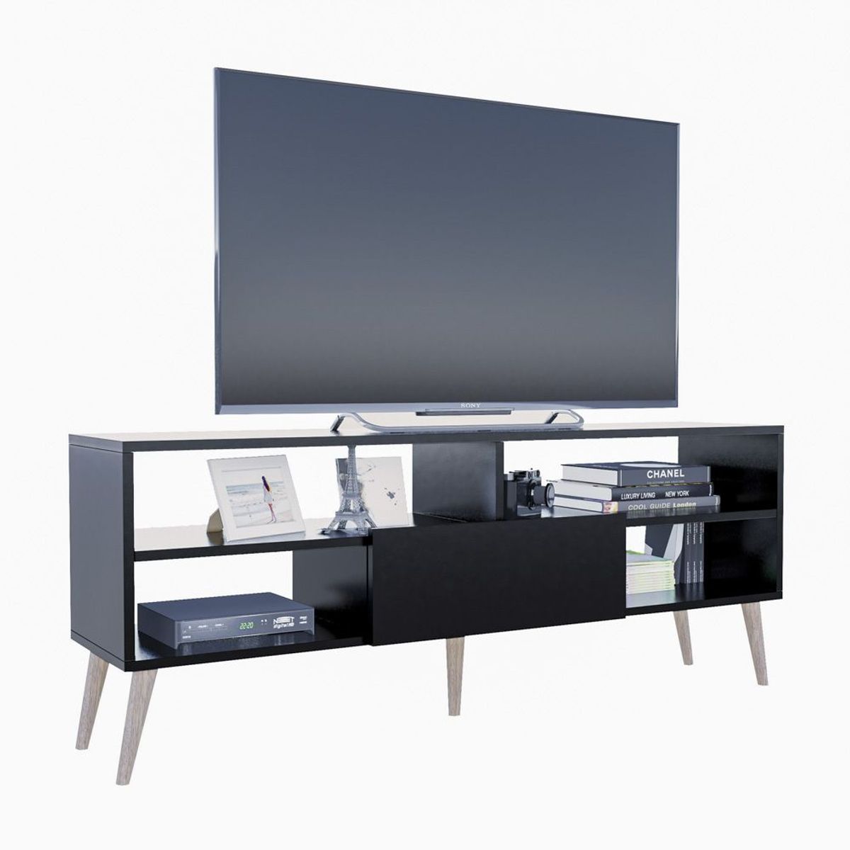 MOVENDA - Mesa de TV Sao Leopoldo 65" 1 Puerta Movenda Negro