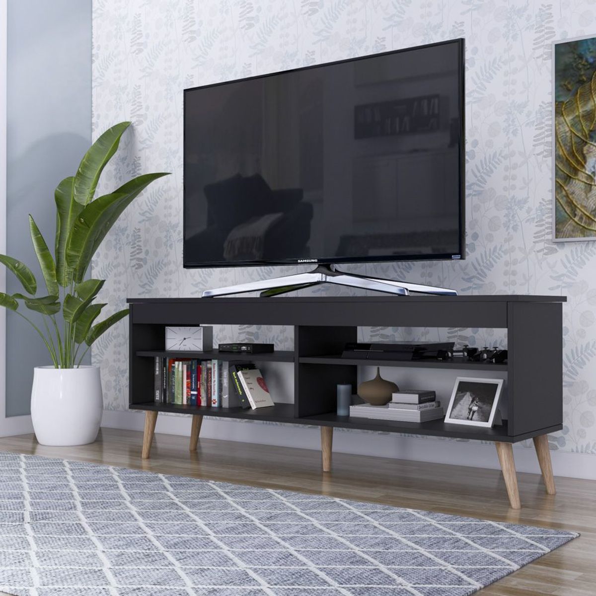 MOVENDA - Mesa de TV Sao Leopoldo 65" 1 Puerta Movenda Negro