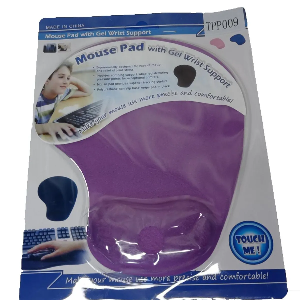 GENERICO - MOUSE PAD ergonomico con Almohadilla de Gel Lila