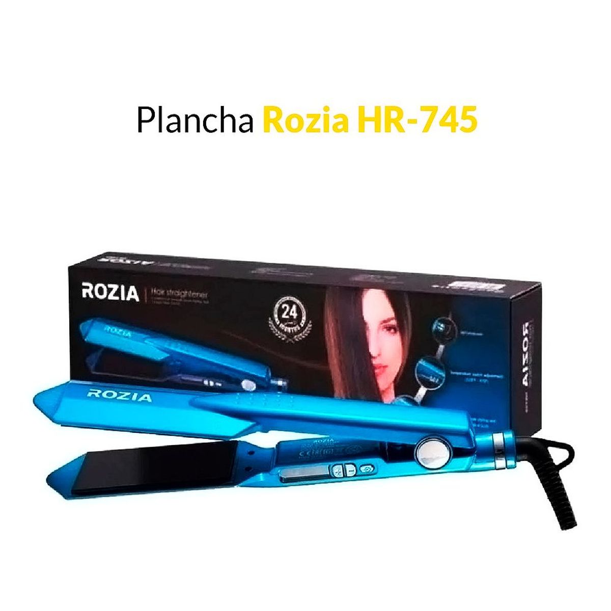 GENERICO - Plancha Laceador Rozia Para Cabello Digital Hasta 470º