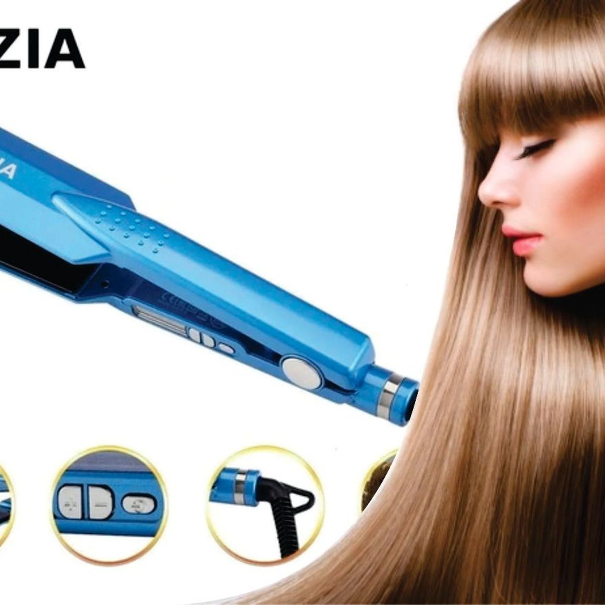 GENERICO - Plancha Laceador Rozia Para Cabello Digital Hasta 470º