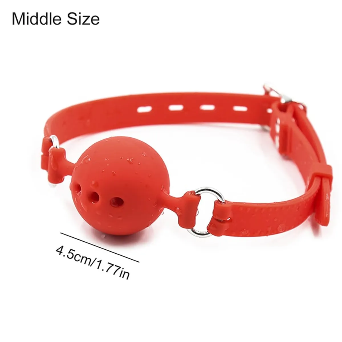 GENERICO - Mordaza bola para la boca talla M - ROJO