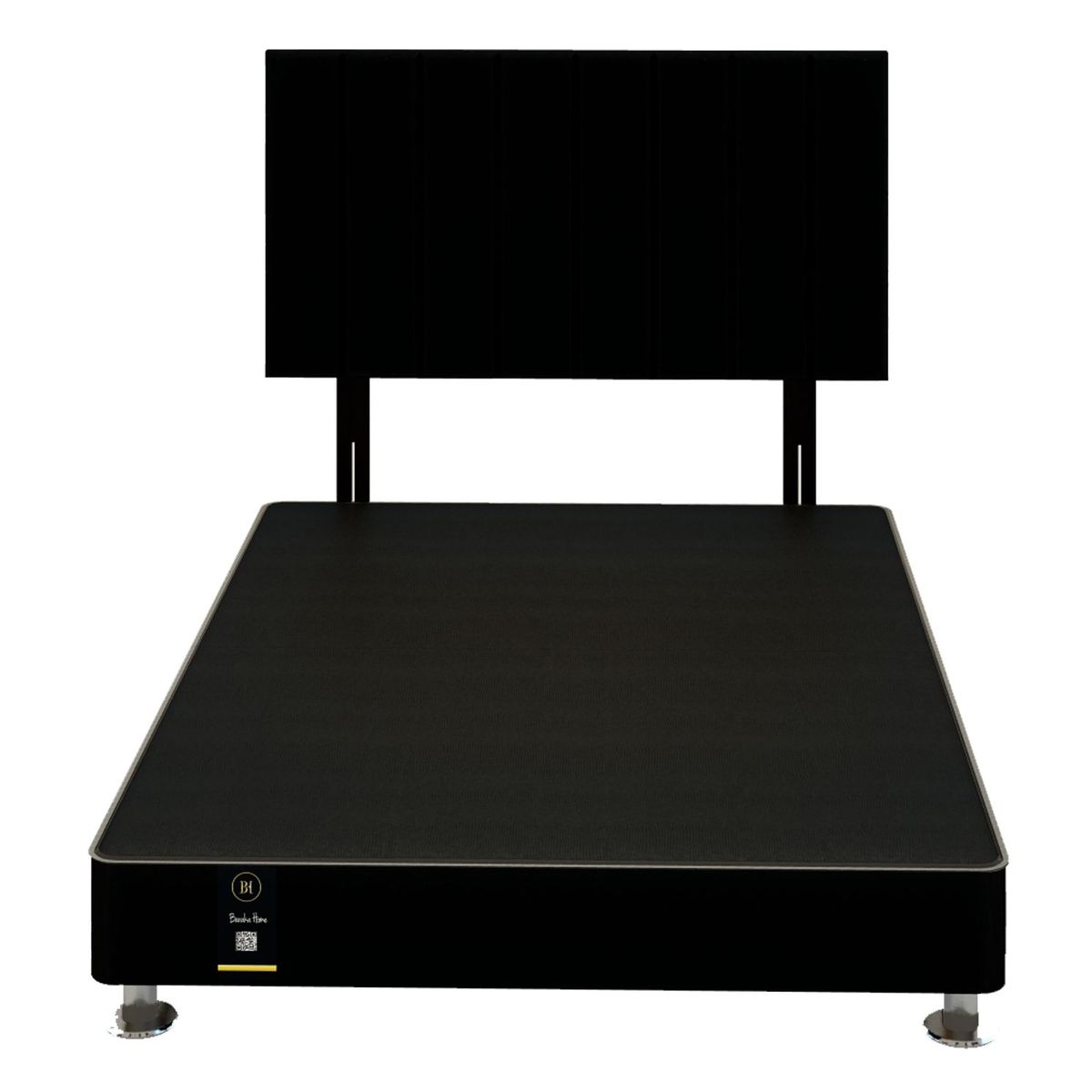 BARAKA HOME - Drmitorio Linz 1.53 X 2.03 + Cabecera Neuss Pata Desmontable Queen - Negro