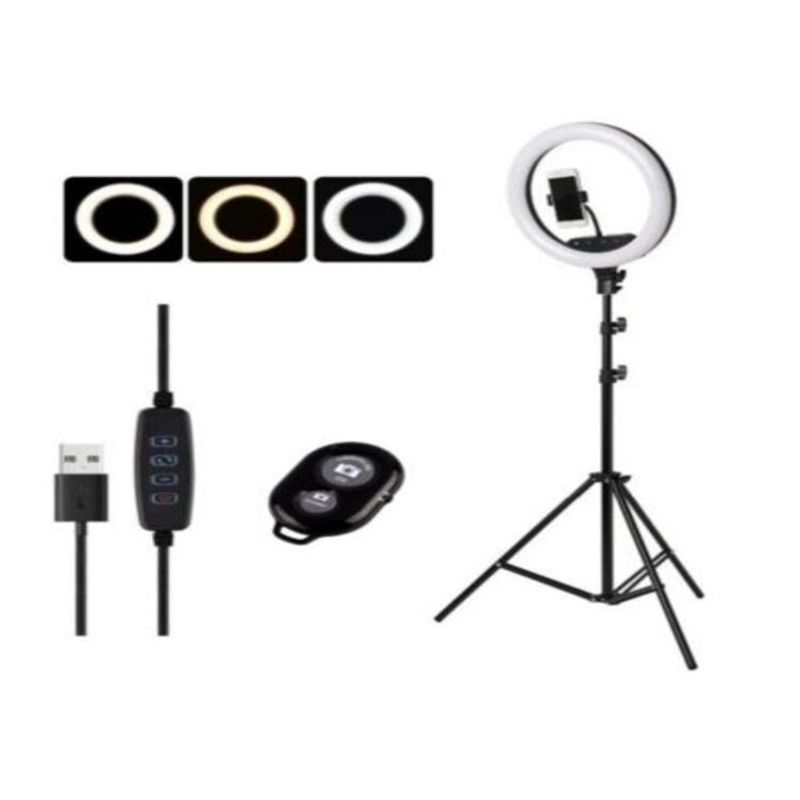 GENERICO - Aro Led 26 Cm Video +Tripode 2.1 MT + BLUETOOTH