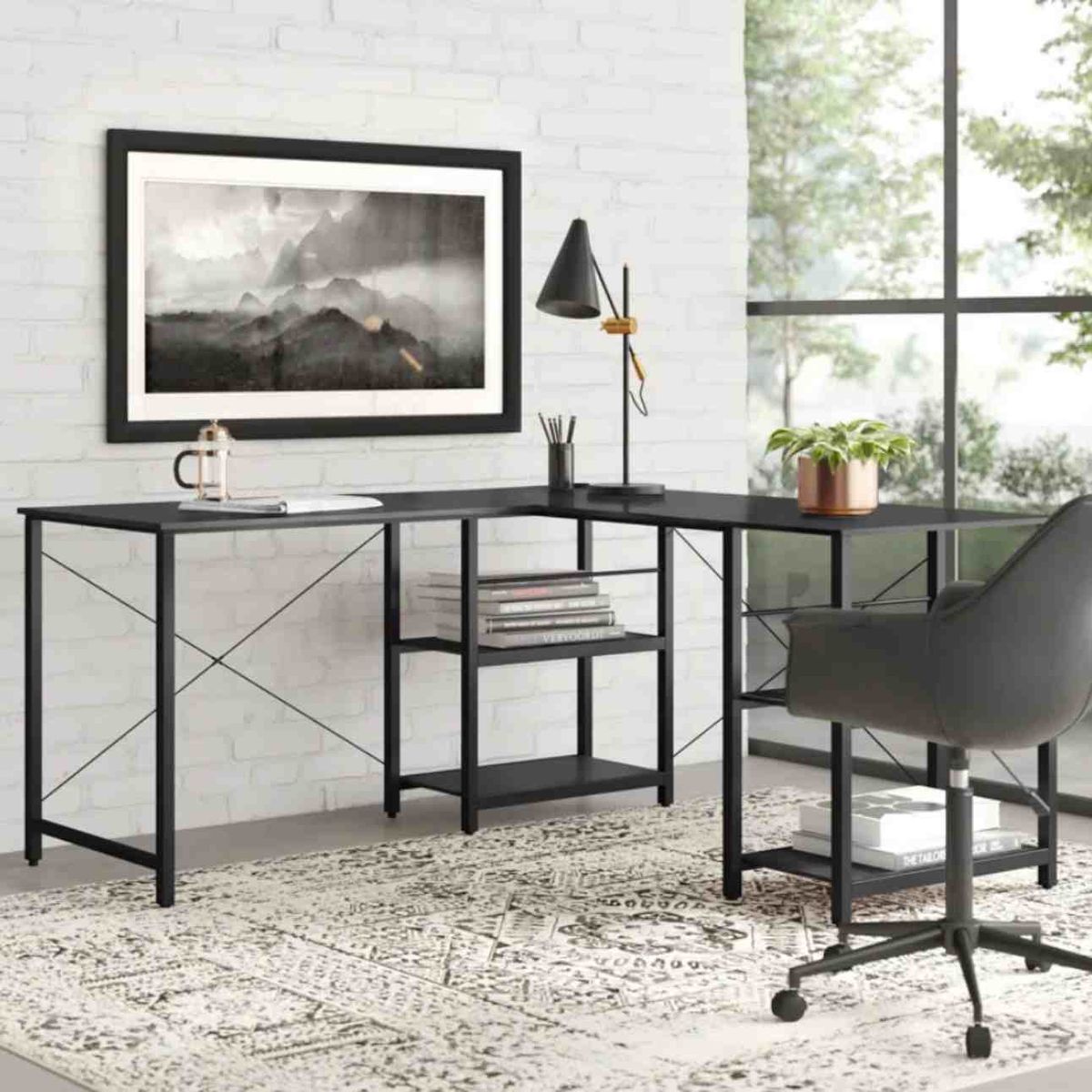 VENTITAS HOME - Escritorio Industrial Lawrence Ventitas Home Negro