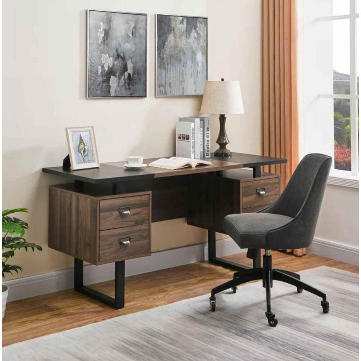 VENTITAS HOME - Escritorio Industrial Janick Ventitas Perú Gales y Negro