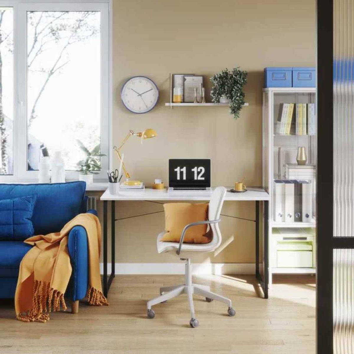 VENTITAS HOME - Escritorio Industrial 80cm Ventitas Home Blanco y Negro