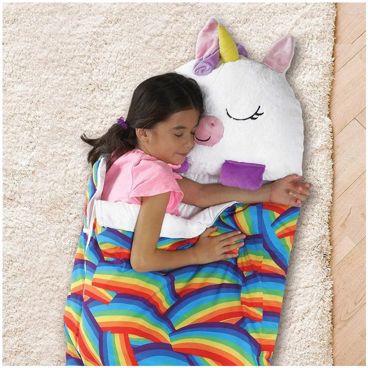 MINARI - Bolsa Saco de Dormir Almohada 2 en 1 para Niños Unicornio BL 73V
