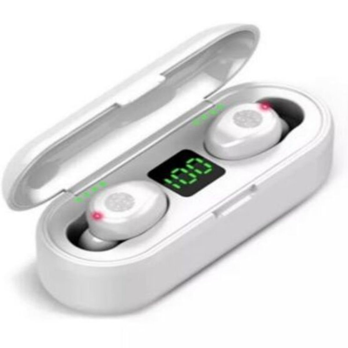 GENERICO - Audifono Touch  Inalambrico Bluetooth con PowerBank F9 Blanco