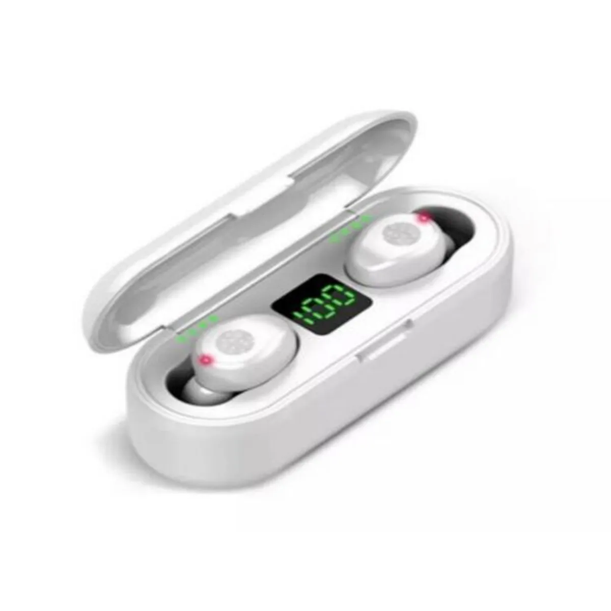 GENERICO - Audifono Touch  Inalambrico Bluetooth con PowerBank F9 Blanco