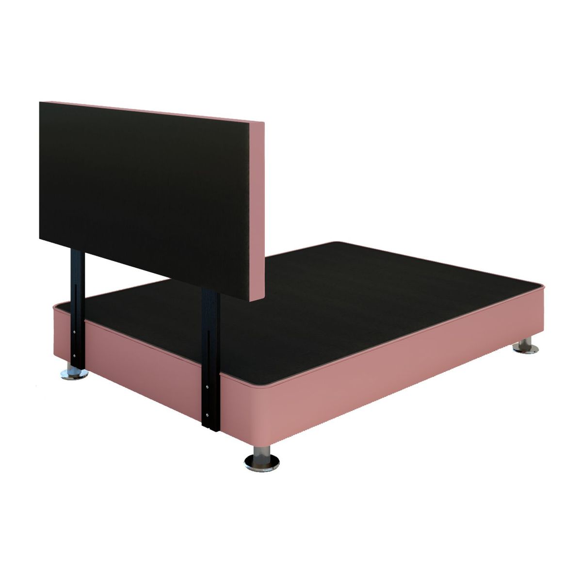 BARAKA HOME - Dormitorio Linz 1.53 x 2.03 + Cabecera Neuss Pata Desmontable Queen-Rosado