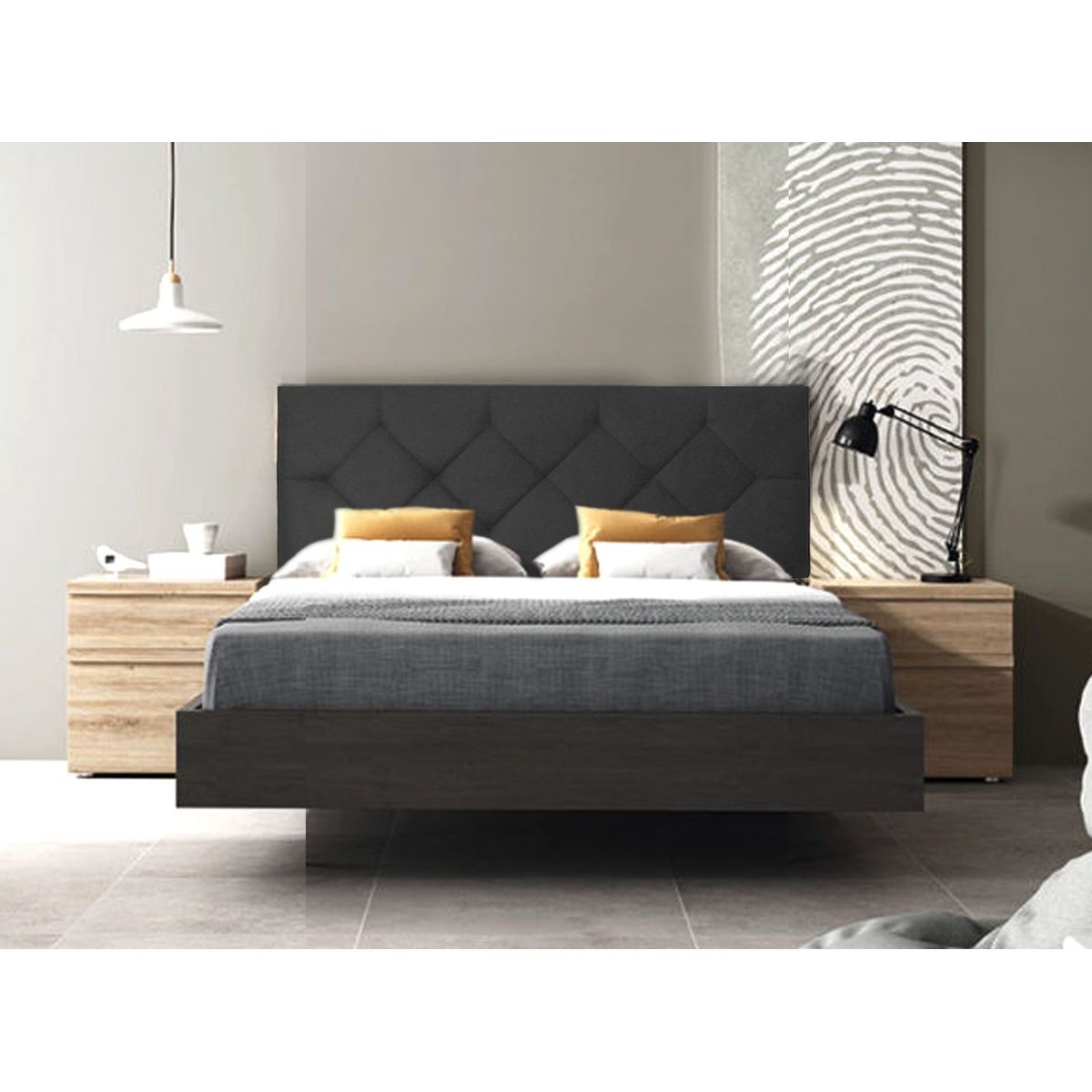 VILLA HOGAR - Cabecera Rombo 2 plazas negro - Villa Hogar