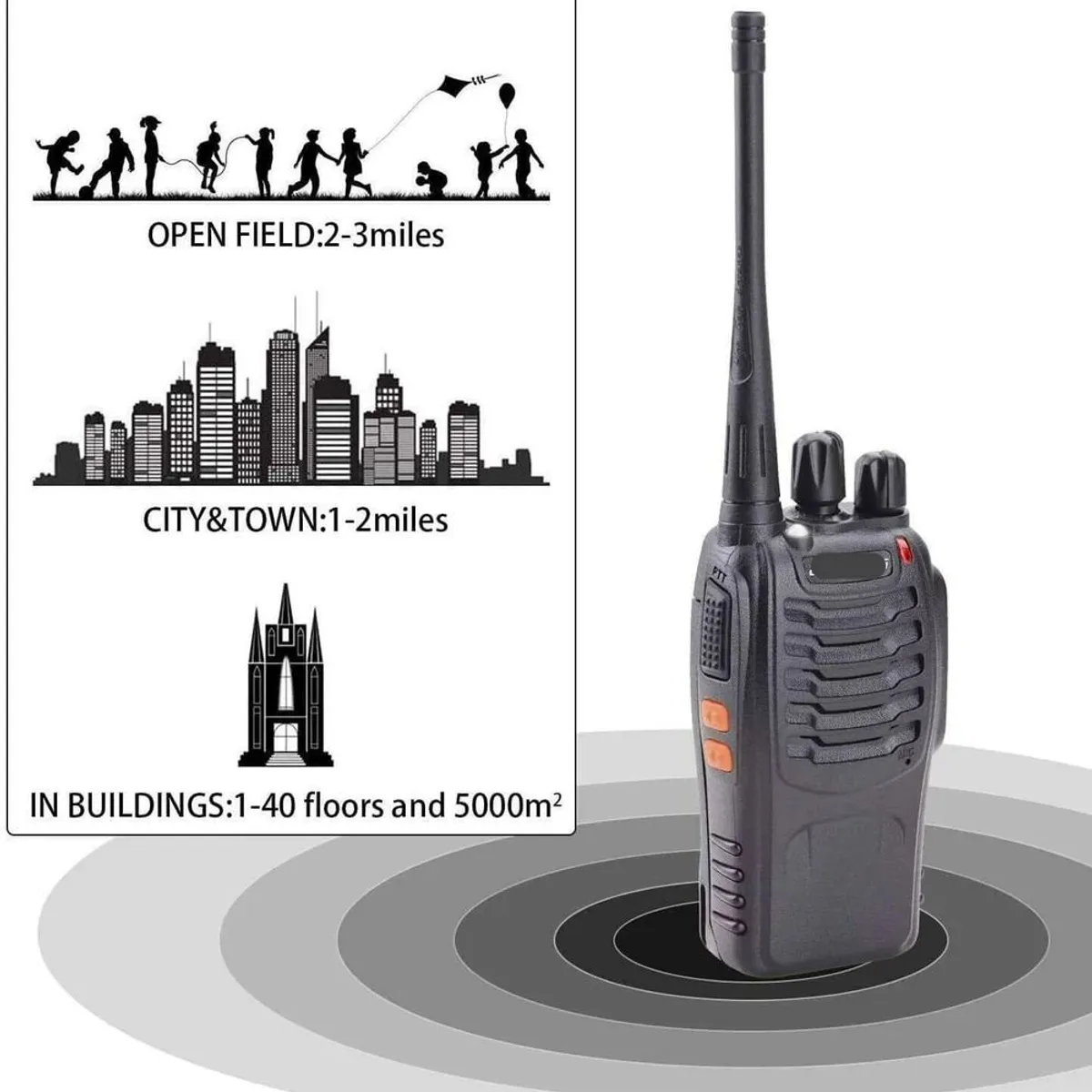 OEM - Pack 2 Walkie Talkie Radio Transmisor Receptor 16Canales Bidireccional