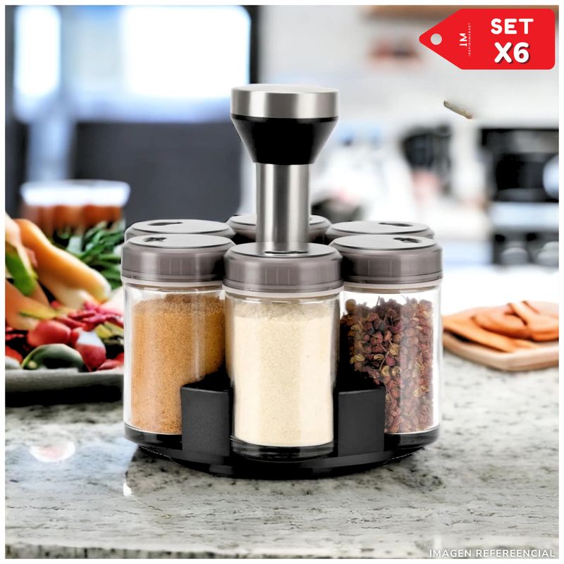INSPIRA - Set x6 condimenteros especieros giratorio 360°