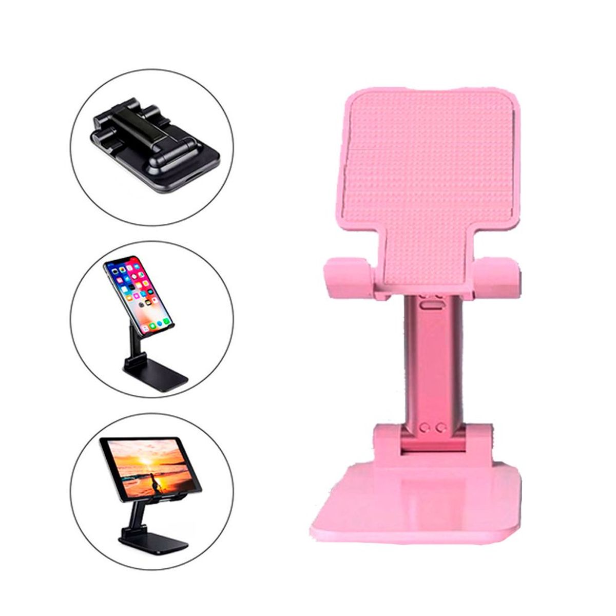 GENERICO - Soporte para Celular en Escritorio Portátil Plegable Notebook - ROSADO