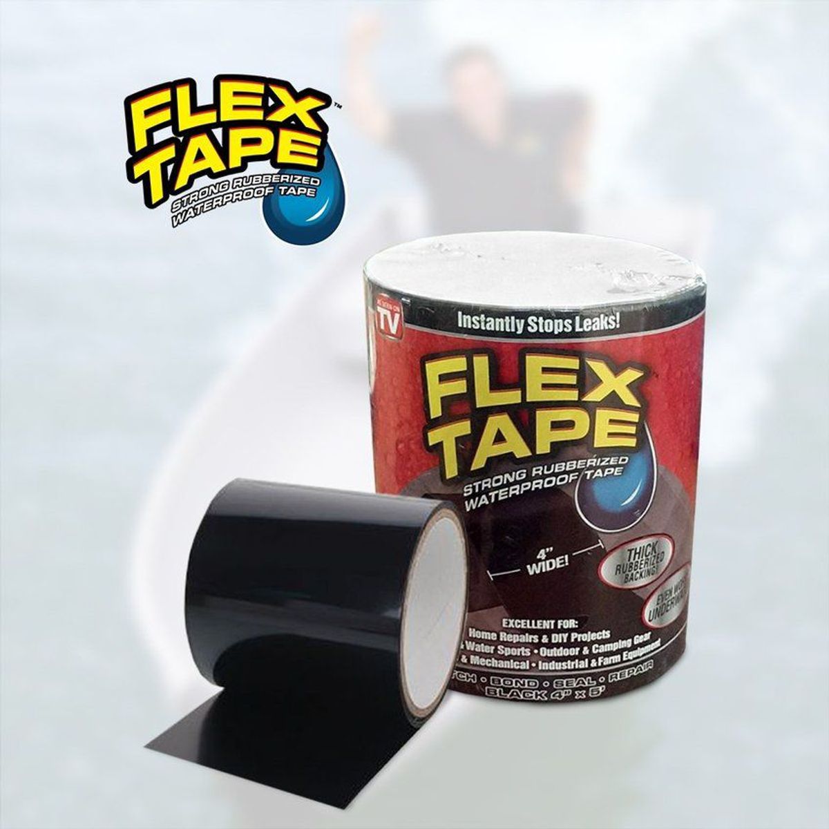 GENERICO - Flex tape cinta pega todo adhesiva 10cmx157m súper fuerte impermeable