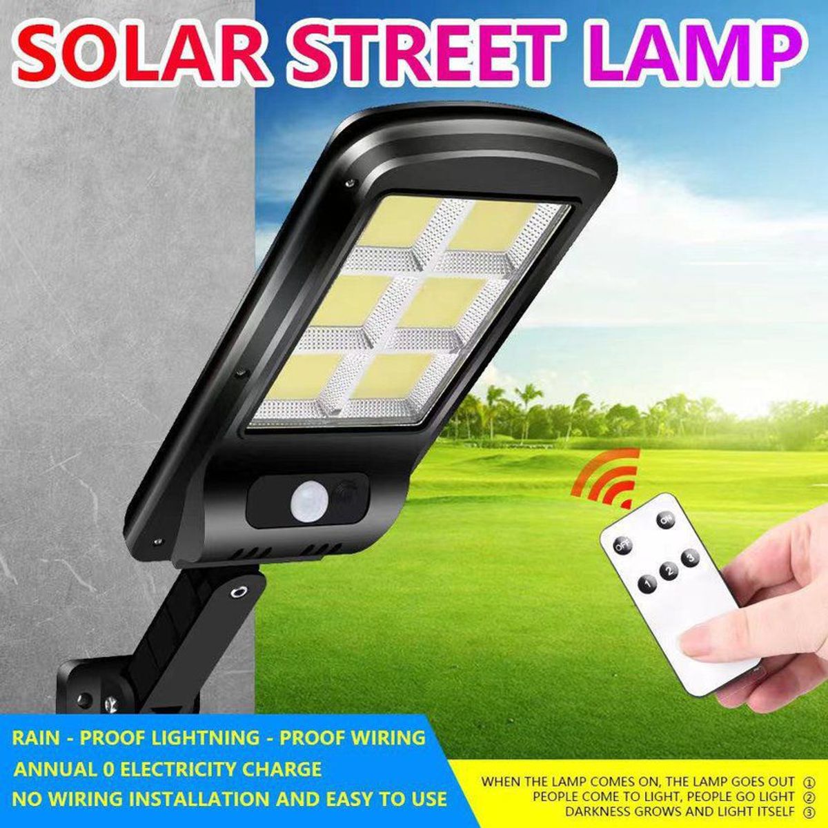 OEM - Reflector solar recargable con sensor de movimiento de 3 intensidades