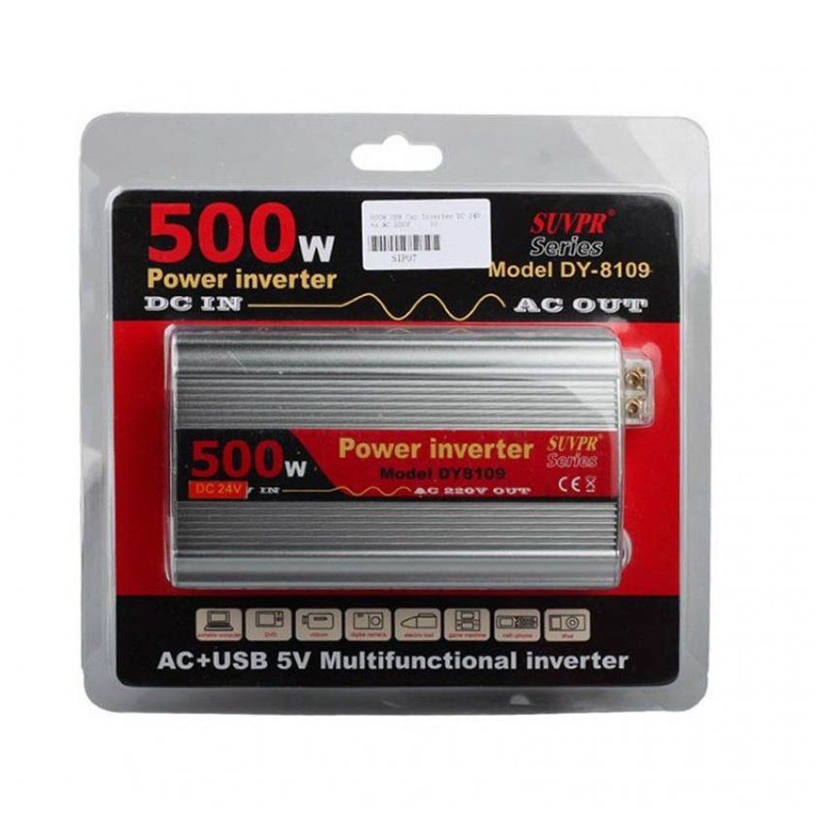 GENERICO - Inversor de corriente 500watts pauto de 12v a 220v usb 500w potencia