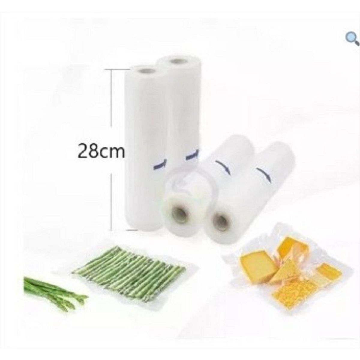 GENERICO - Rollo de bolsas al vacio gofradas de 28cm x 10 metros de largo