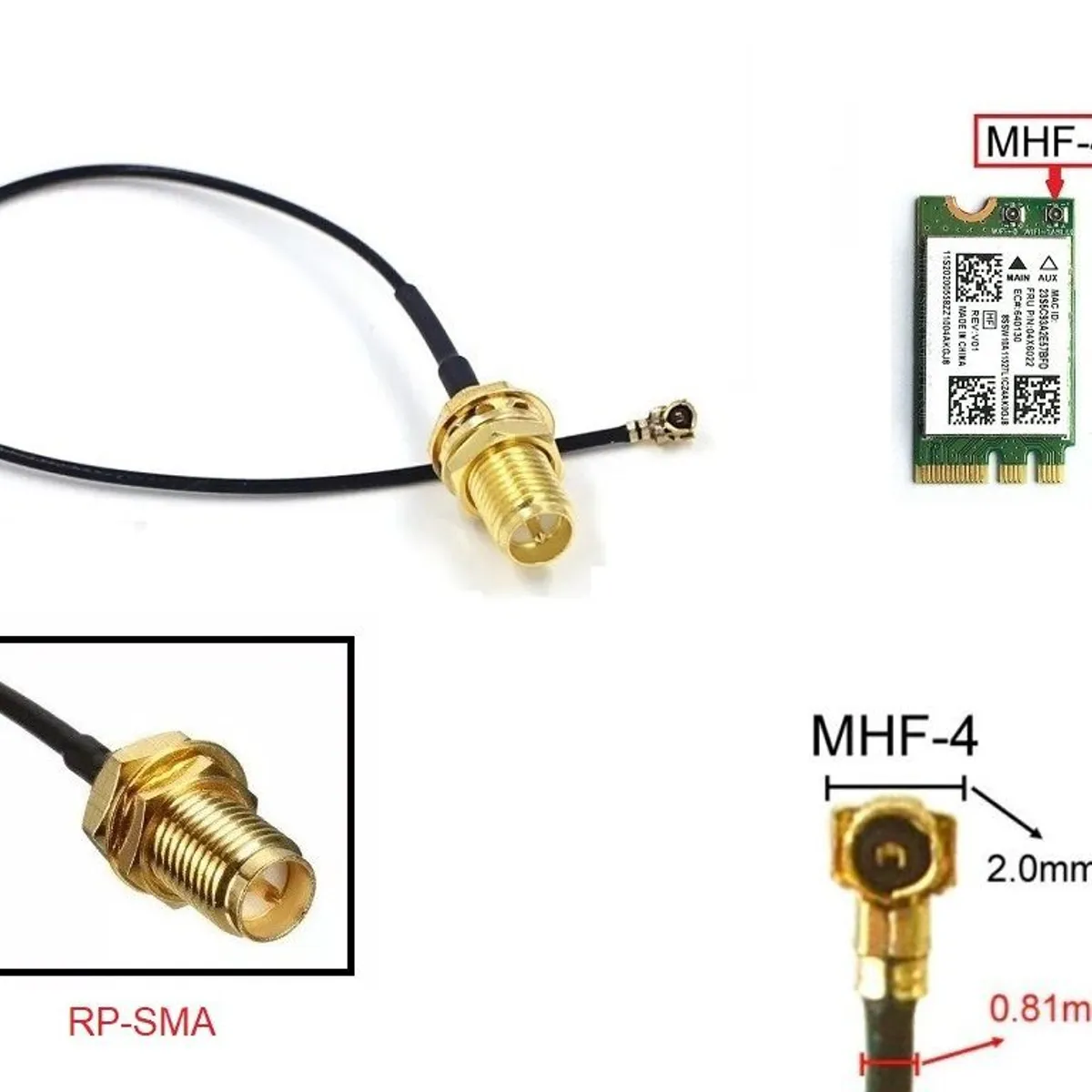 GENERICO - CABLE PIGTAIL MHF4 RP-SMA HEMBRA 17CM