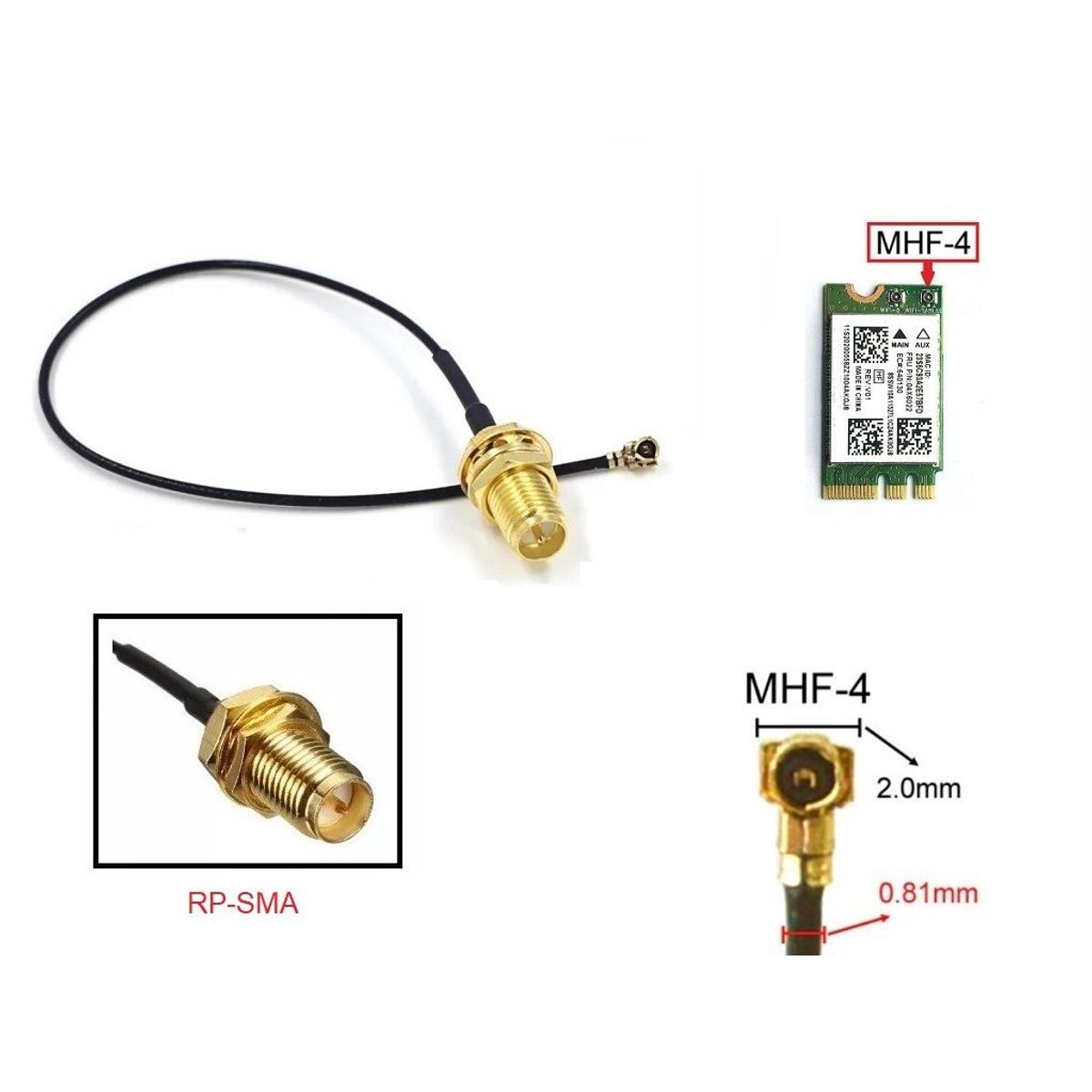 GENERICO - CABLE PIGTAIL MHF4 RP-SMA HEMBRA 17CM