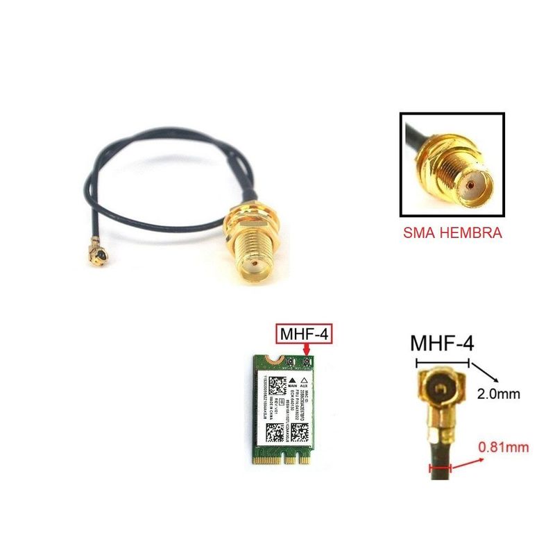 GENERICO - CABLE PIGTAIL MHF4 SMA HEMBRA 17CM