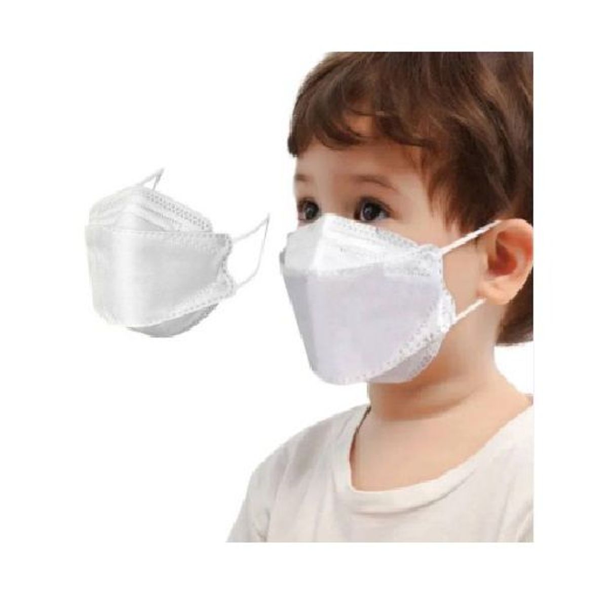 GENERICO - MASCARILLA KN95 FISH BLANCA  PARA NIÑO x 20 Unidades