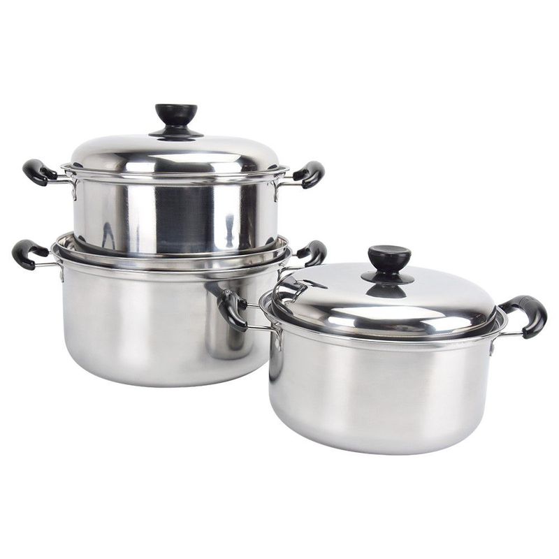 IMPORTADO MC - Juego de Ollas Piezas Acero Inox