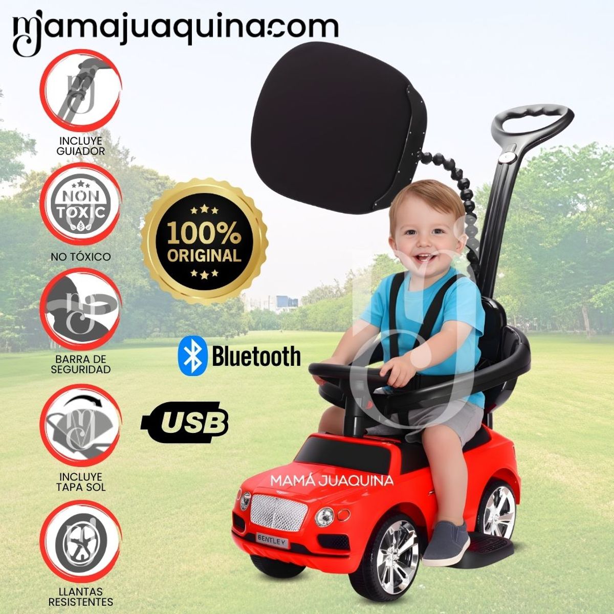 BENTLEY - Correpasillo Guiador Licenciado «BENTLEY» Red