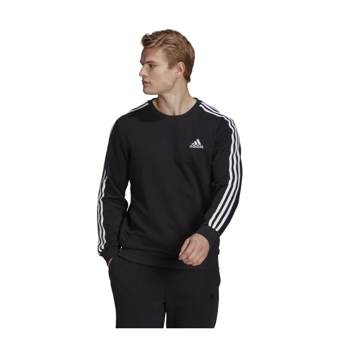 ADIDAS - Polera Hombre Adidas Essentials 3 Tiras Negro - GK9078