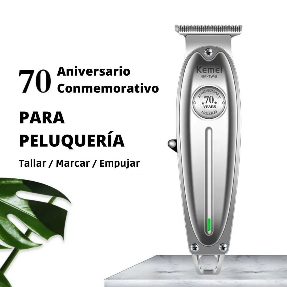KEMEI - Cortador de Cabello Profesional Kemei 70 - 1949 Máquina Patillera