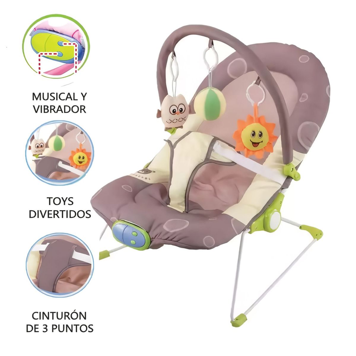 IDEAL - Silla mecedora Ideal Musical con Vibrador Monito