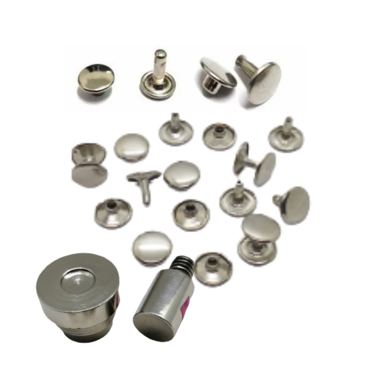 GENERICO - 1,000 Und. Remaches Doble Cabeza, Remache De Doble Cara Tapa