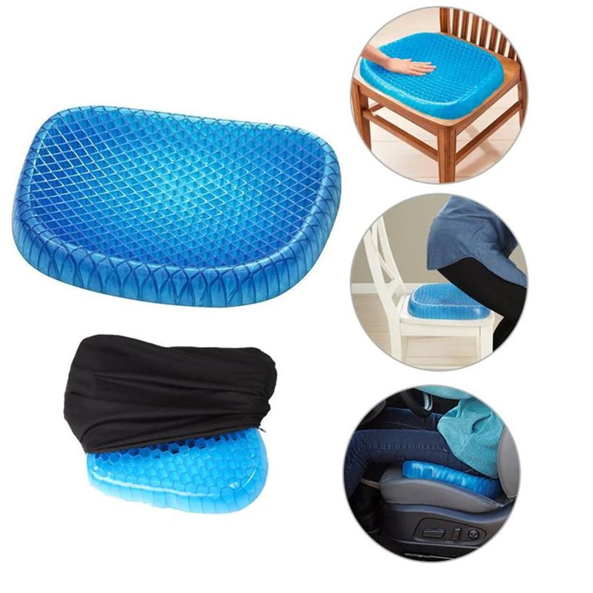 HOLGU - Asiento cojín de gel refrescante ortopédico - forma panal