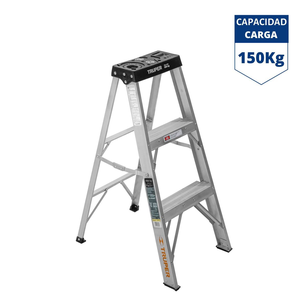 TRUPER - Escalera tijera 2 peldaños 150 Kg, Truper
