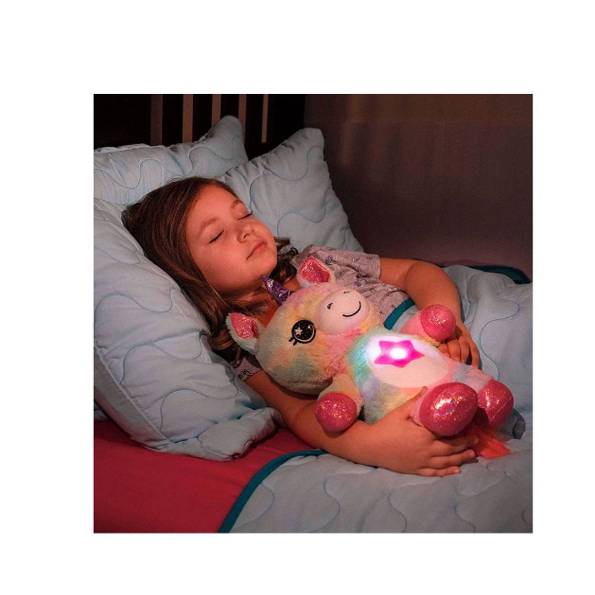 GENERICO - Peluche con proyección de luz - unicornio arcoiris