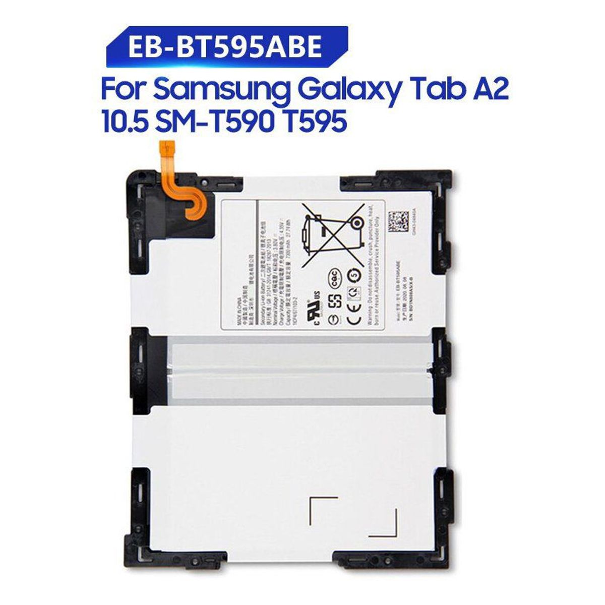 GENERICO - Bateria galaxy tab a 10.5 - a2 10.5  t590  nuevo-blanco