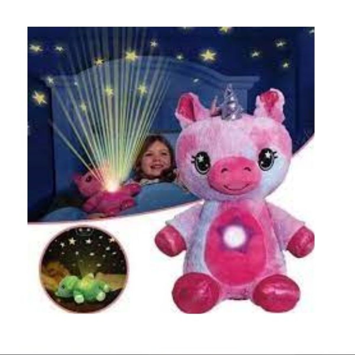 GENERICO - Peluche con proyección de luz unicornio