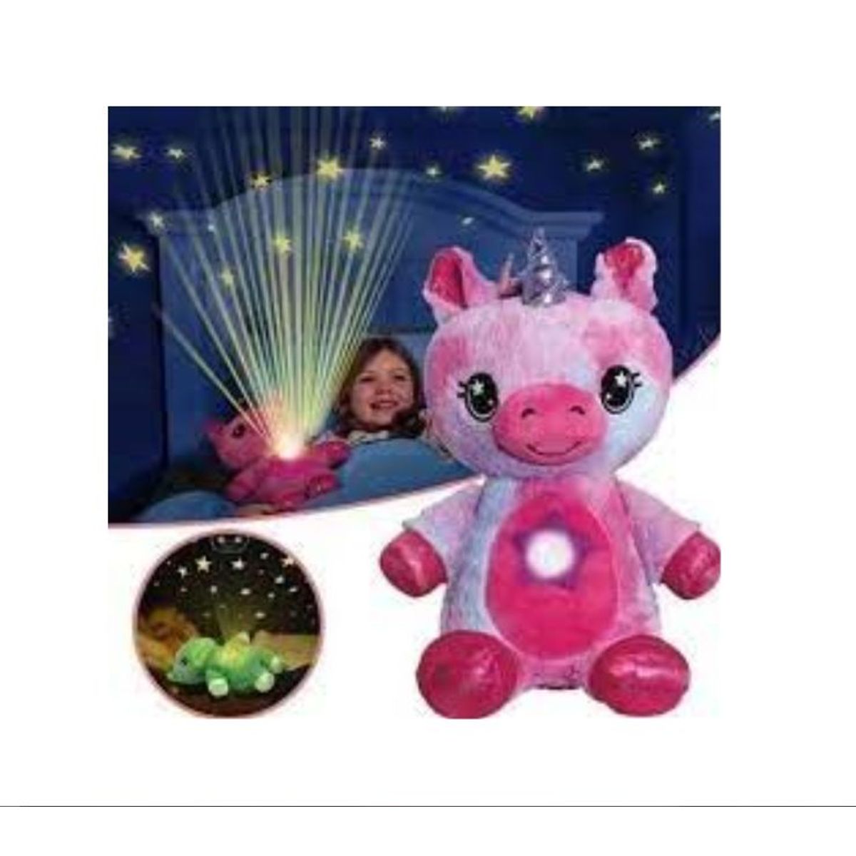 GENERICO - Peluche con proyección de luz unicornio