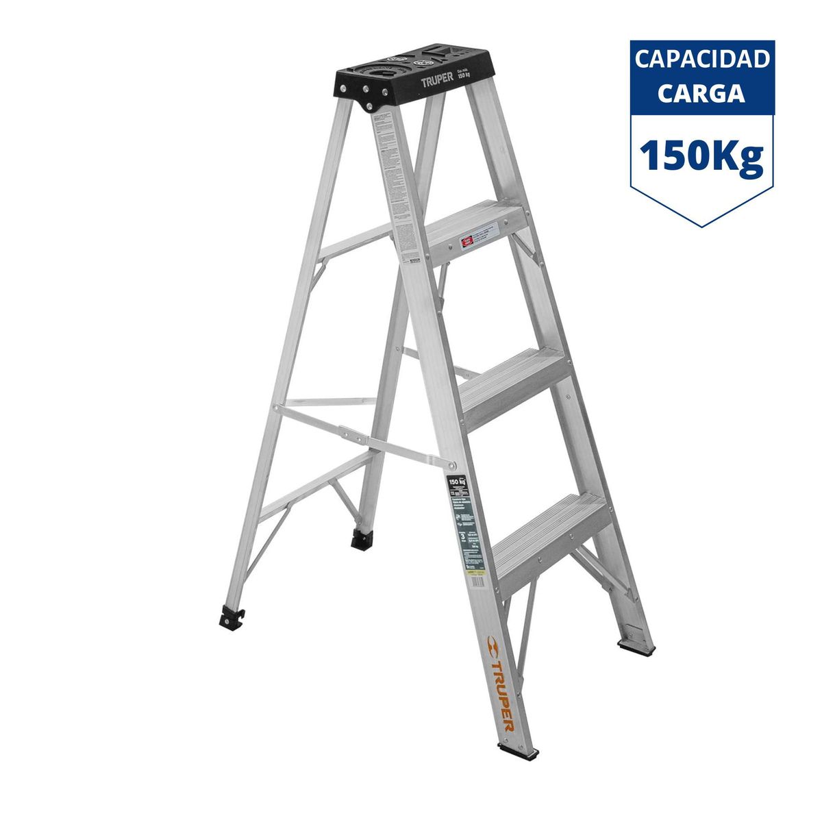 TRUPER - Escalera tijera 3 peldaños 150 Kg, Truper