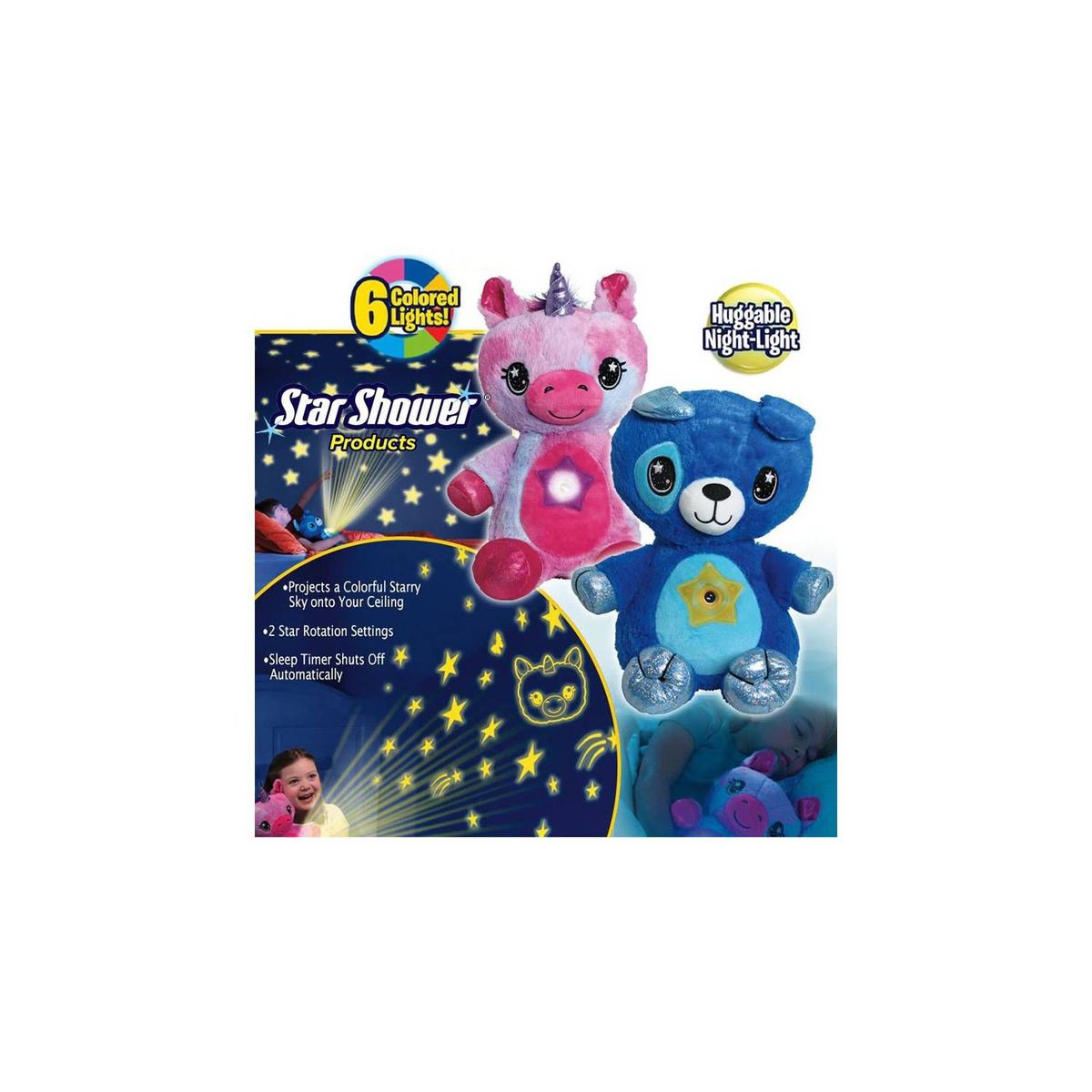 GENERICO - Peluche proyector luces niño y niña