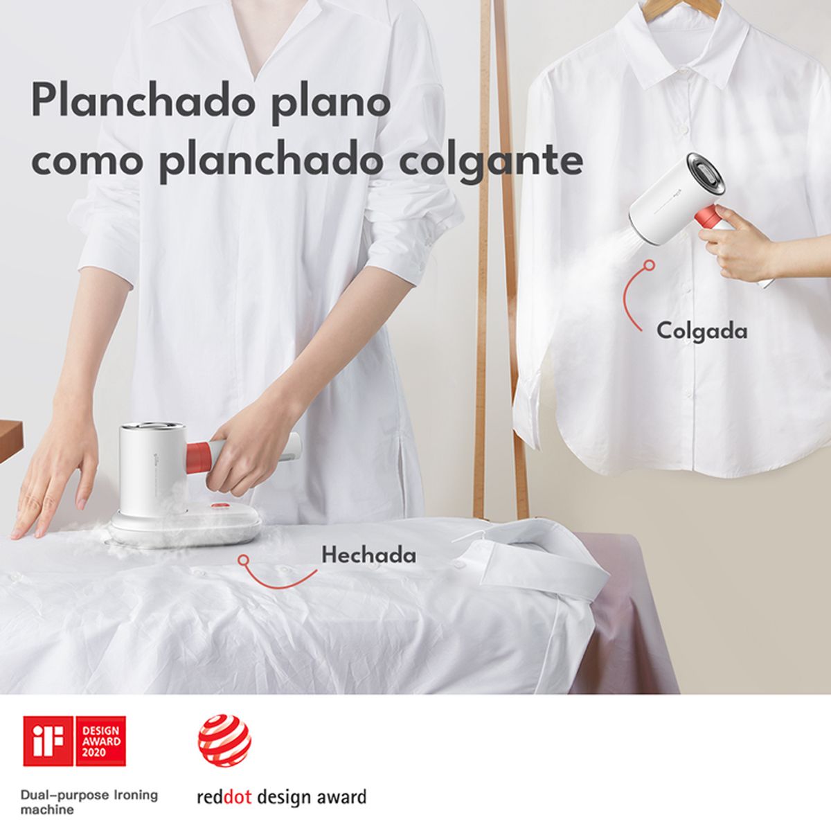 DEERMA - Plancha y Vaporizador 180°C Deerma DEM-HS200 Portatil Base de Aluminio