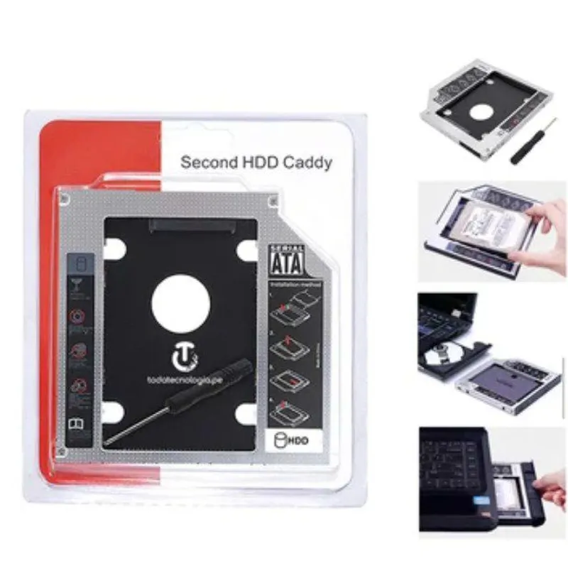 GENERICO - Adaptador para Disco duro solido SSD Laptop  Caddy 9.5mm